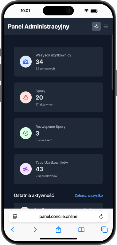 Aplikacja Concile - Panel mobilny